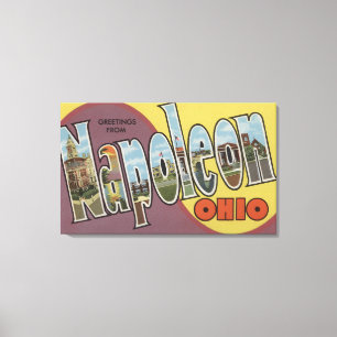 Napoleon, Ohio - Large Letter Scenes Canvas Print