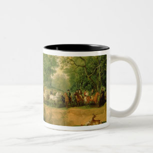Napoleon on a hunt in the Compiegne Forest, 1811 Two-Tone Coffee Mug