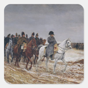 Napoleon  on Campaign in 1814, 1864 Square Sticker