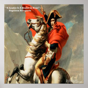 Napoleon On Horse & Leader Quote Poster
