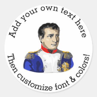 Napoleon Poster Style Drawing Classic Round Sticker