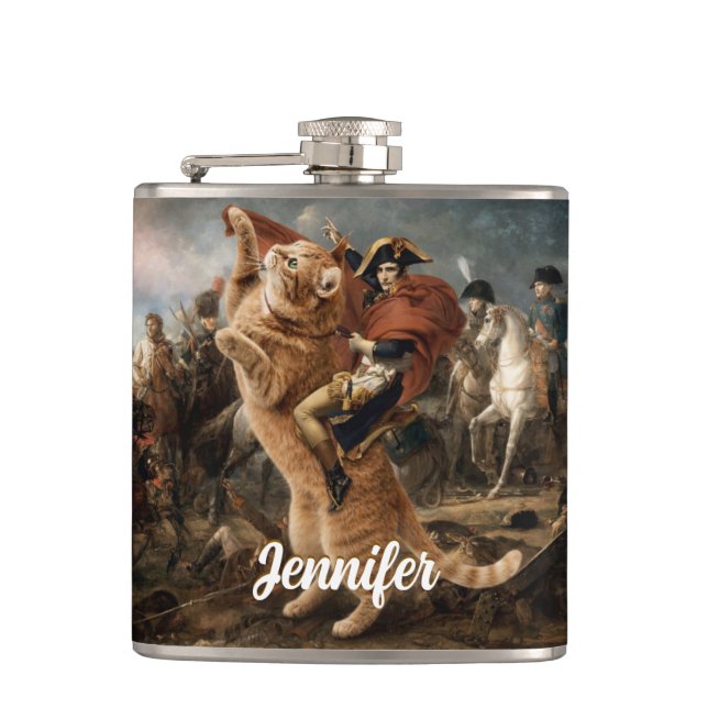 Napoleon Riding Giant Battle Cat                   Hip Flask (Front)