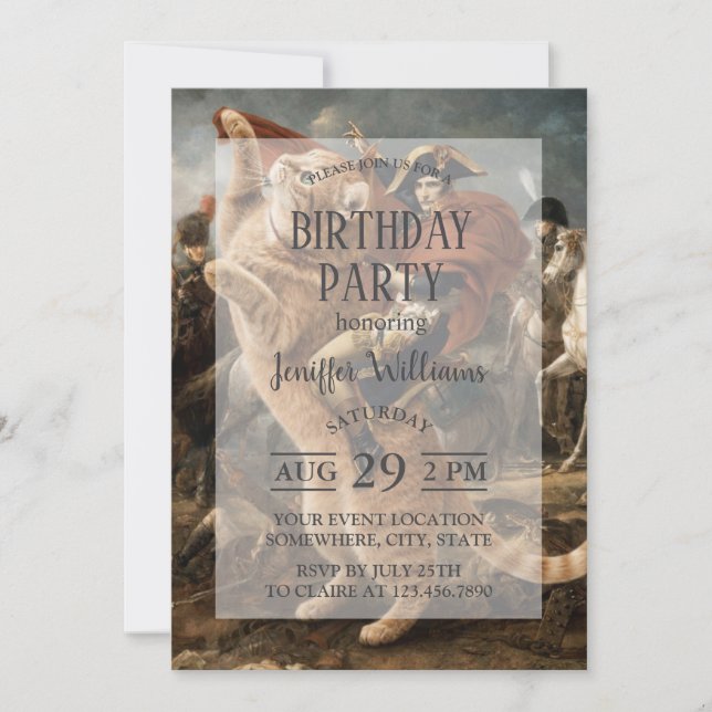 Napoleon Riding Giant Battle Cat                   Invitation (Front)