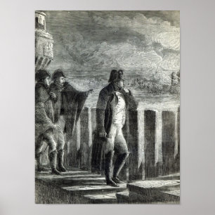 Napoleon watching the Fire of Moscow in 1812 Poster