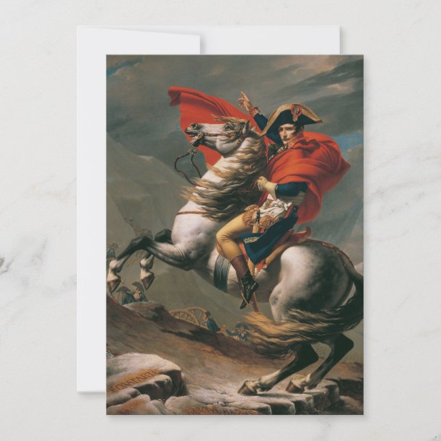 Napoleon with Horse, Battle of St. Bernard Pass Invitation (Front)