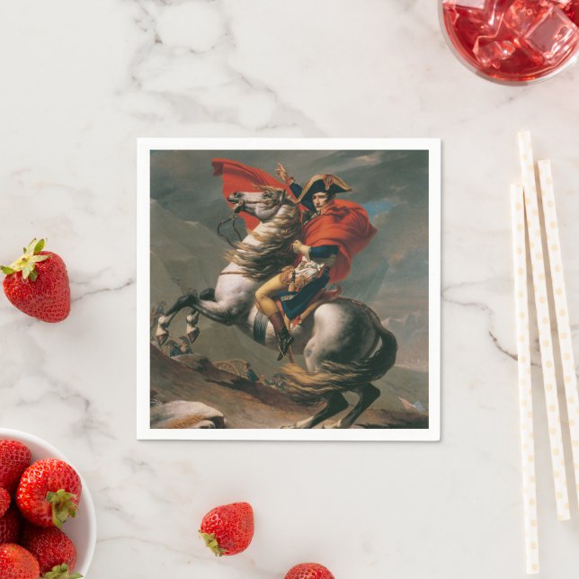 Napoleon with Horse, Battle of St. Bernard Pass Napkin (Insitu)