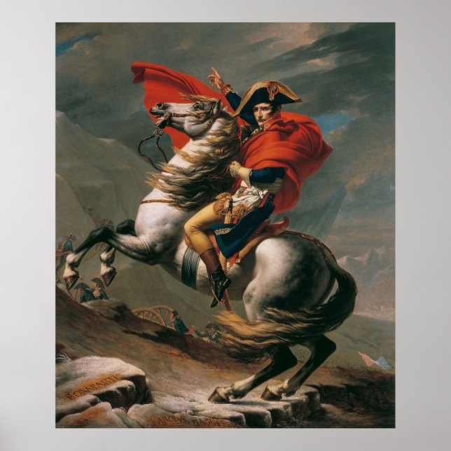 Napoleon with Horse, Battle of St. Bernard Pass Poster (Front)