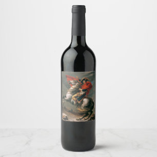 Napoleon with Horse, Battle of St. Bernard Pass Wine Label