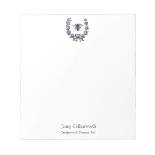 Napoleonic Bee And Laurel Wreath Vintage Image Notepad