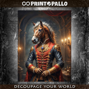 Napoleonic military dressed noble Horse Tissue Paper