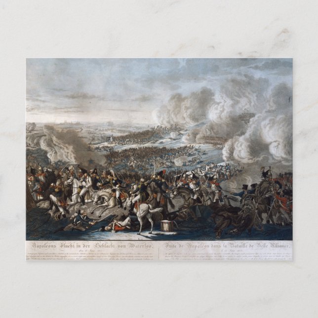 Napoleon's flight from the Battle of Waterloo Postcard (Front)