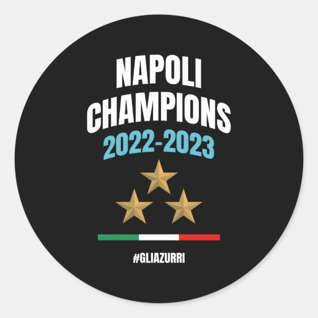 Napoli Champions 2022-2023 Classic Round Sticker (Front)