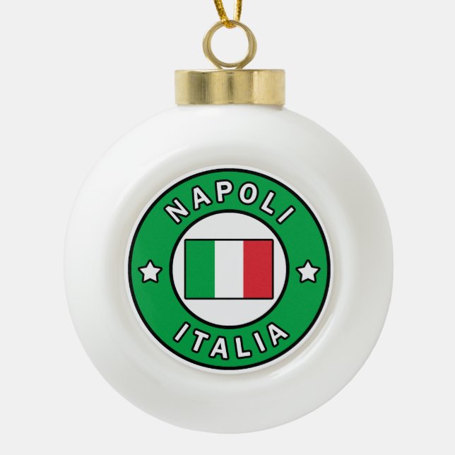 Napoli Italia Ceramic Ball Christmas Ornament (Front)