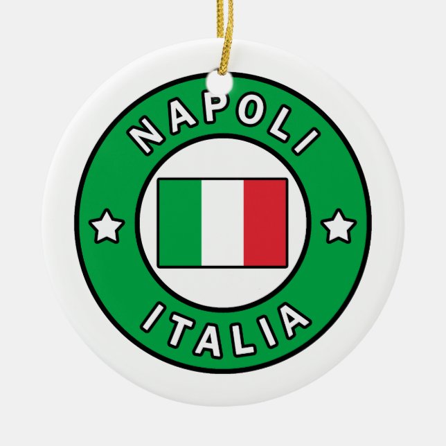 Napoli Italia Ceramic Tree Decoration (Front)