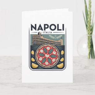 Napoli Italia Souvenir Naples Italy Pizza And Trav Card