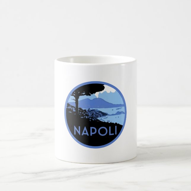Napoli Mount Vesuvius - Retro Naples Italy Coffee Mug (Center)