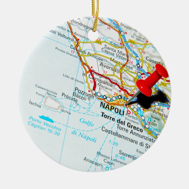 Napoli (Naples), Italy Ceramic Tree Decoration (Front)