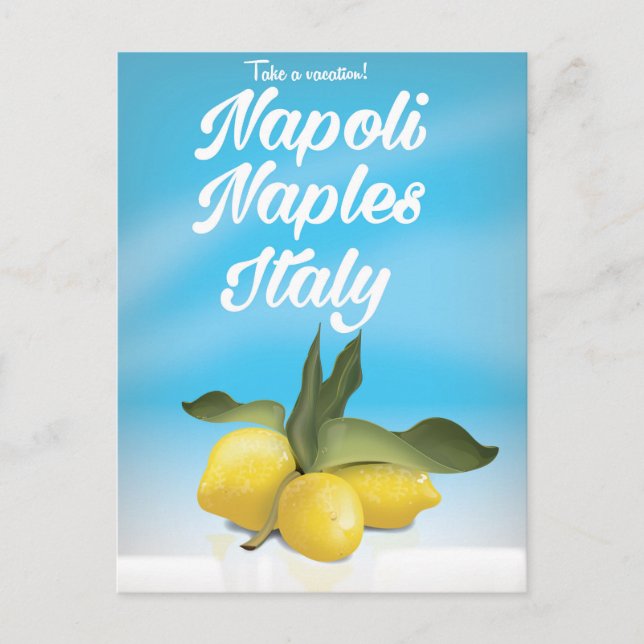 Napoli, Naples, Italy Lemons vintage travel poster Postcard (Front)
