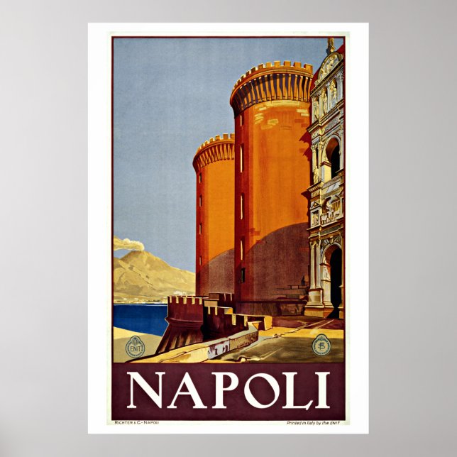 Napoli Naples Italy Vintage Travel Poster (Front)