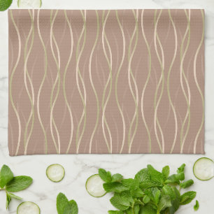 Napolitano Macchiato Pistachio Ribbons and shadow. Tea Towel