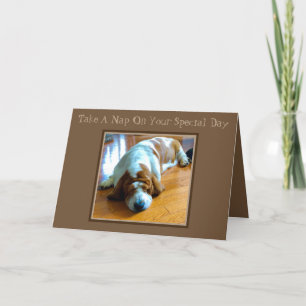 Napping Basset On Funny "Father's Day" Card