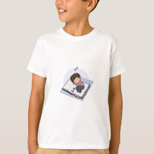 Napping Book Boy Doodle Kids T-Shirt