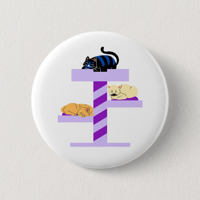 Napping Cat 6 Cm Round Badge (Front)