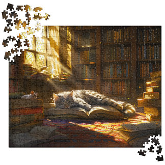Napping Cat Puzzles, Cute Kitten Cat Mum Gift Jigsaw Puzzle