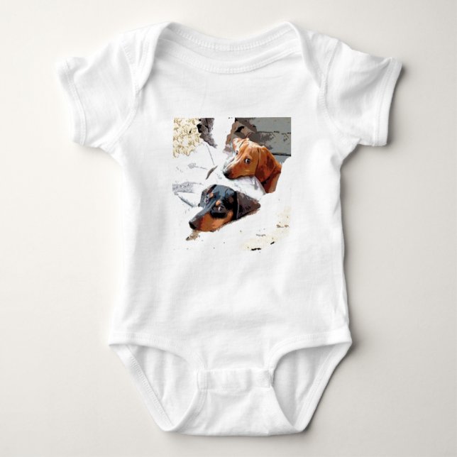 Napping Dogs Baby Bodysuit (Front)