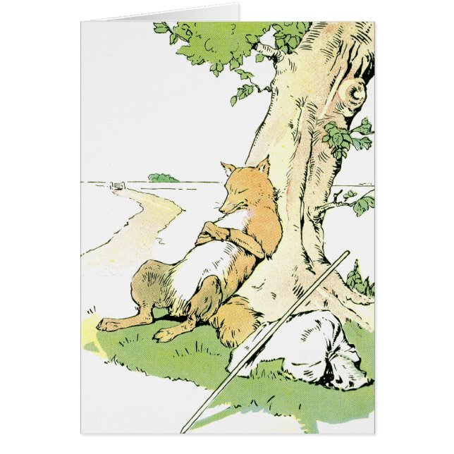 Napping Fox Leaning Against Tree (Front)