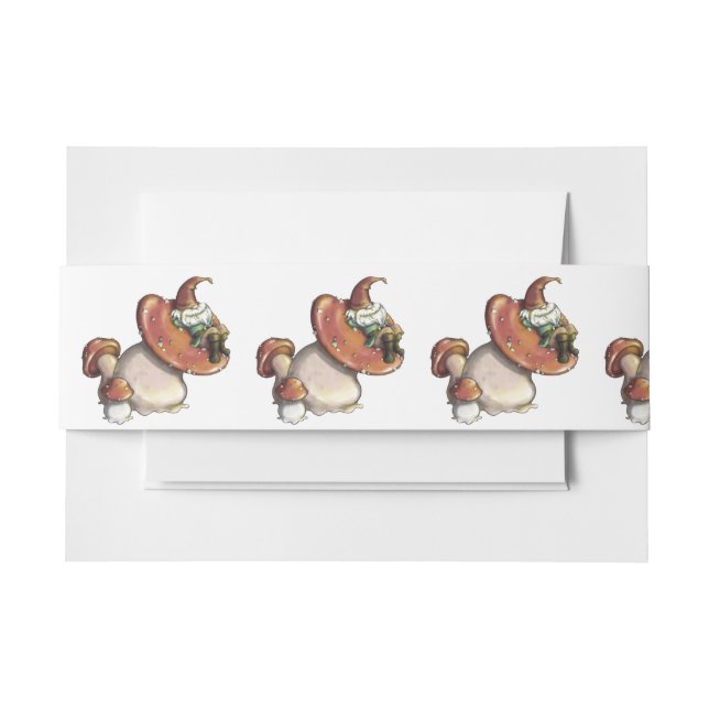 Napping Gnome Invitation Belly Band (Front Example)