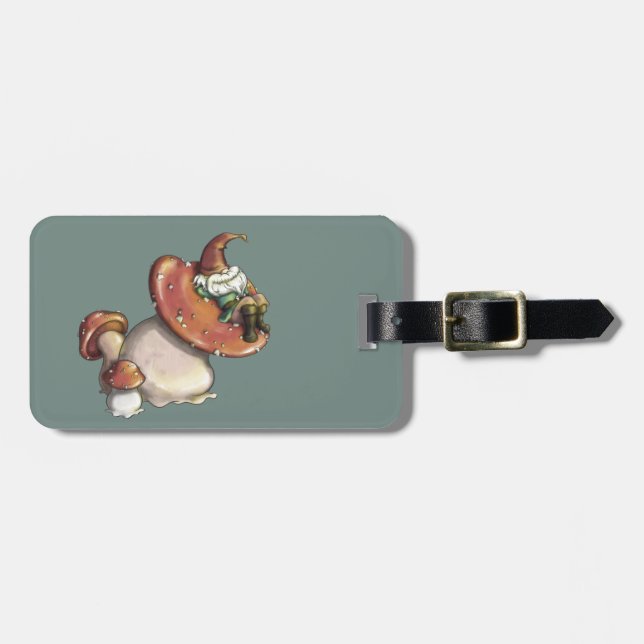Napping Gnome Luggage Tag (Front Horizontal)