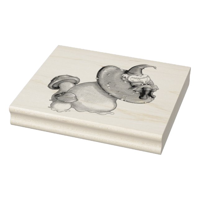 Napping Gnome Rubber Stamp (Stamp)