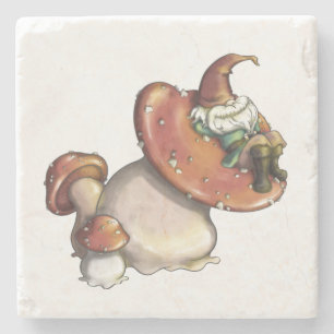 Napping Gnome Stone Coaster