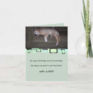 Napping Golden Retriever Puppy Card
