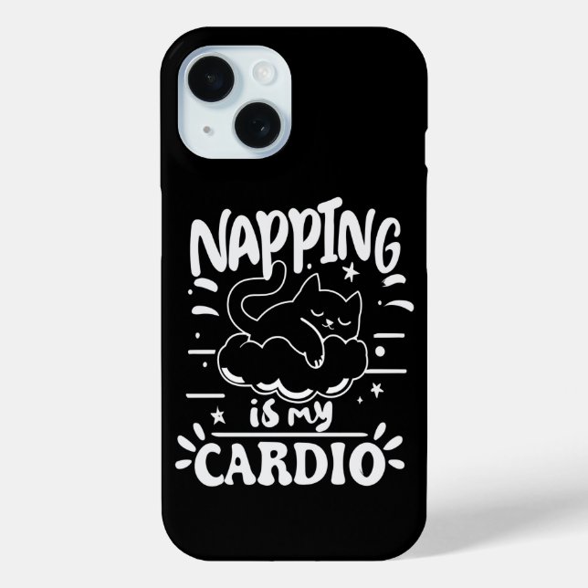 Napping Is My Cardio Simple Funny Cat Design Case-Mate iPhone Case (Back)