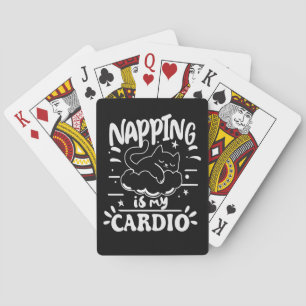Napping Is My Cardio Simple Funny Cat Design Playing Cards