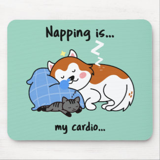 napping is... my cardio... sleeping nap mouse mat
