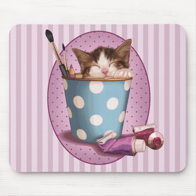 Napping Kitten Mouse Mat (Front)