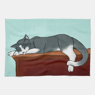 Napping Kitty Tea Towel