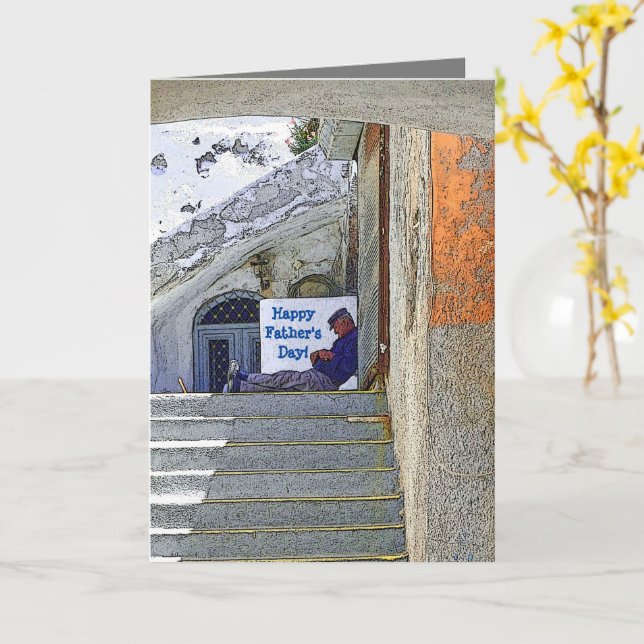 NAPPING MAN/HAPPY FATHER'S DAY CARD (Yellow Flower)
