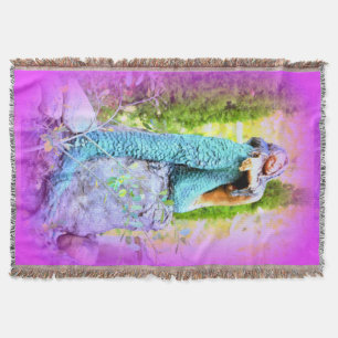 napping mermaid throw blanket
