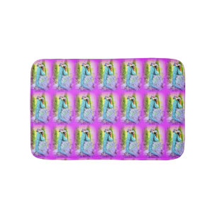 napping mermaids pattern bath mat