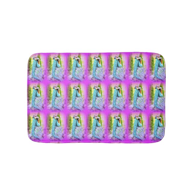 napping  mermaids pattern bath mat (Front)