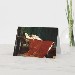 Napping Mother and Child Retro Look Card
