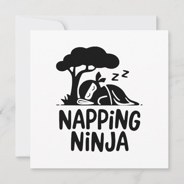 Napping Ninja - Cute Sleepy Ninja Art Funny Sleep (Front)