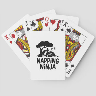 Napping Ninja - Cute Sleepy Ninja Art Funny Sleep Playing Cards