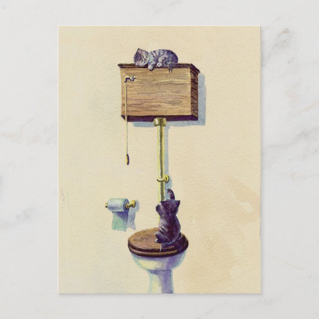 NAPPING on the WATER CLOSET by SHARON SHARPE Postcard (Front)
