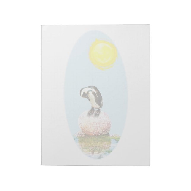 Napping Penguin in the Sun Notepad (Rotated)