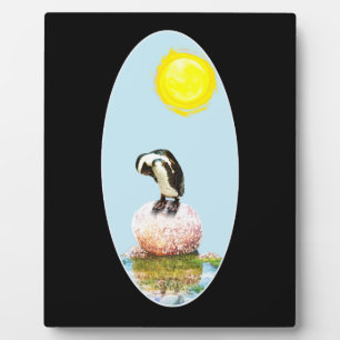 Napping Penguin in the Sun Plaque